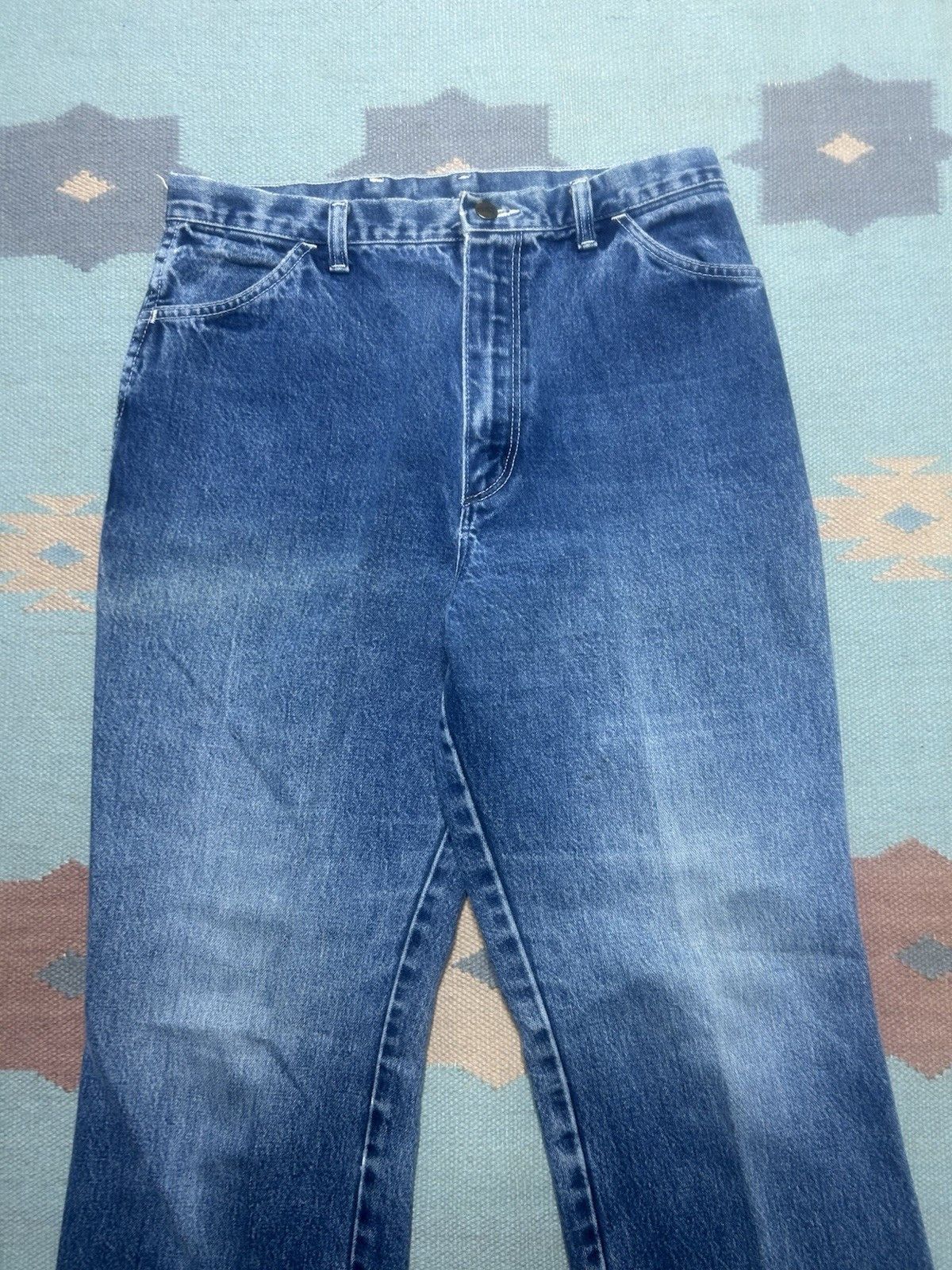 Vintage Vintage 70s Maverick jeans faded bootcut flare 16 31x34 Size 31" - 3 Thumbnail