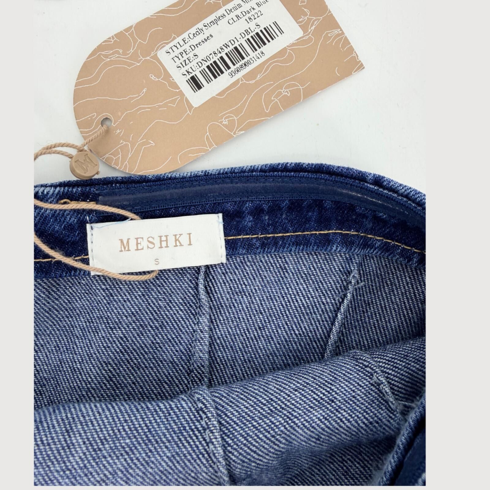 Other Meshki Cecily Strapless Denim Mini Dress NWT S Size S / US 4 / IT 40 - 4 Thumbnail