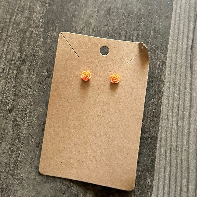 Other orange flower stud earrings Size ONE SIZE - 1 Thumbnail