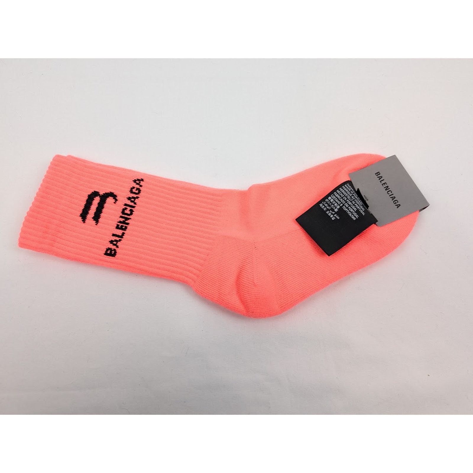 Balenciaga o1rshd1 Size: M / Fluo Cotton Sport Socks in Rose/Black Size ONE SIZE - 2 Thumbnail