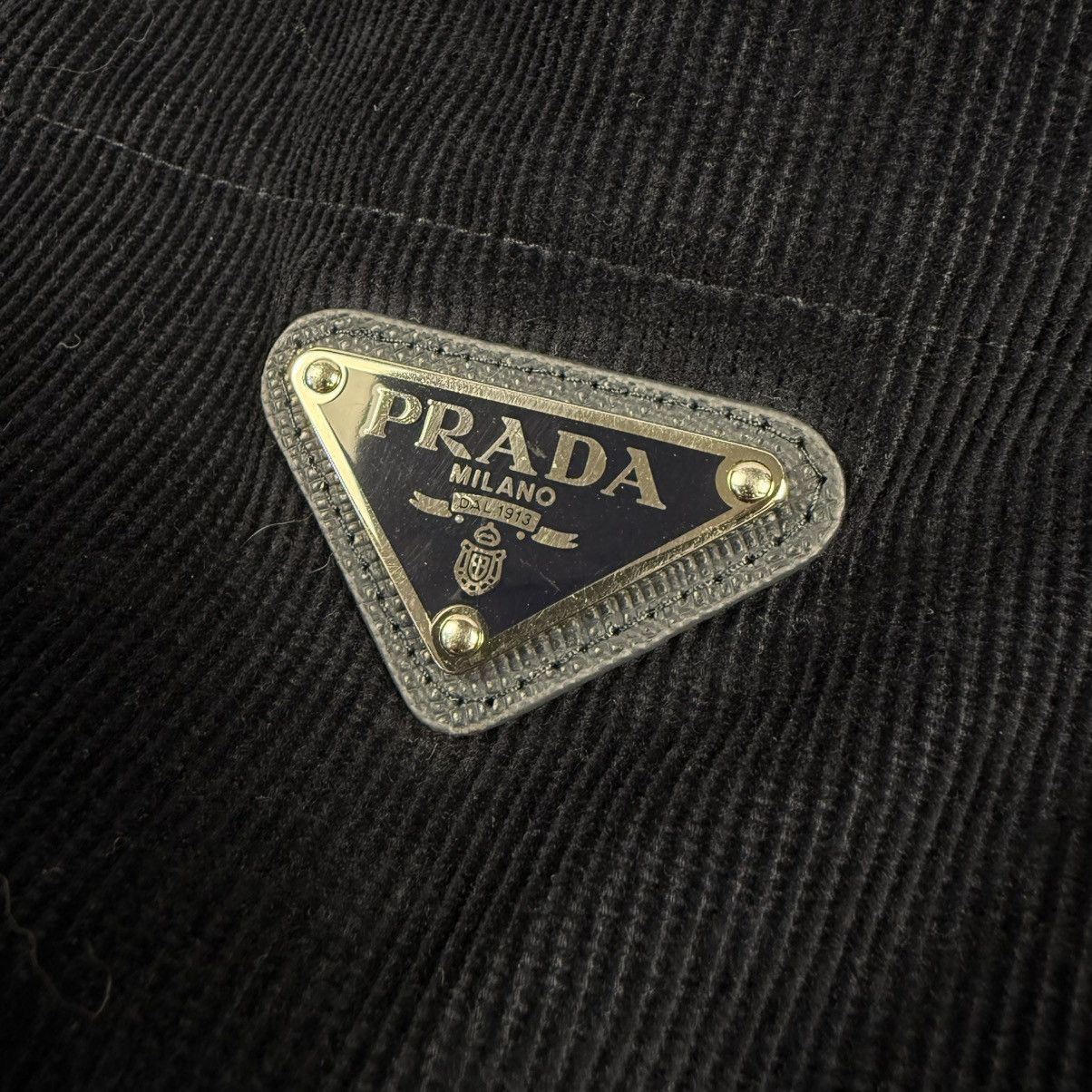 Prada Prada Corduroy Logo Snap Button Up ‘Navy’ Shirt Jacket Size US XXL / EU 58 / 5 - 3 Thumbnail
