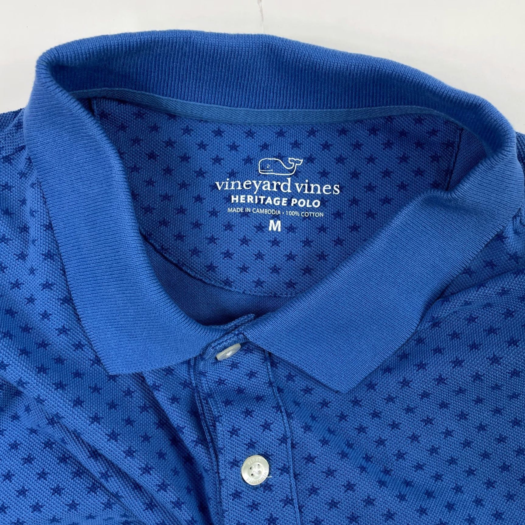 Vineyard Vines Vineyard Vines Polo Shirt Men Medium Blue Heritage Stars Golf Short Sleeve Polo Mens Size US M / EU 48-50 / 2 - 6 Thumbnail