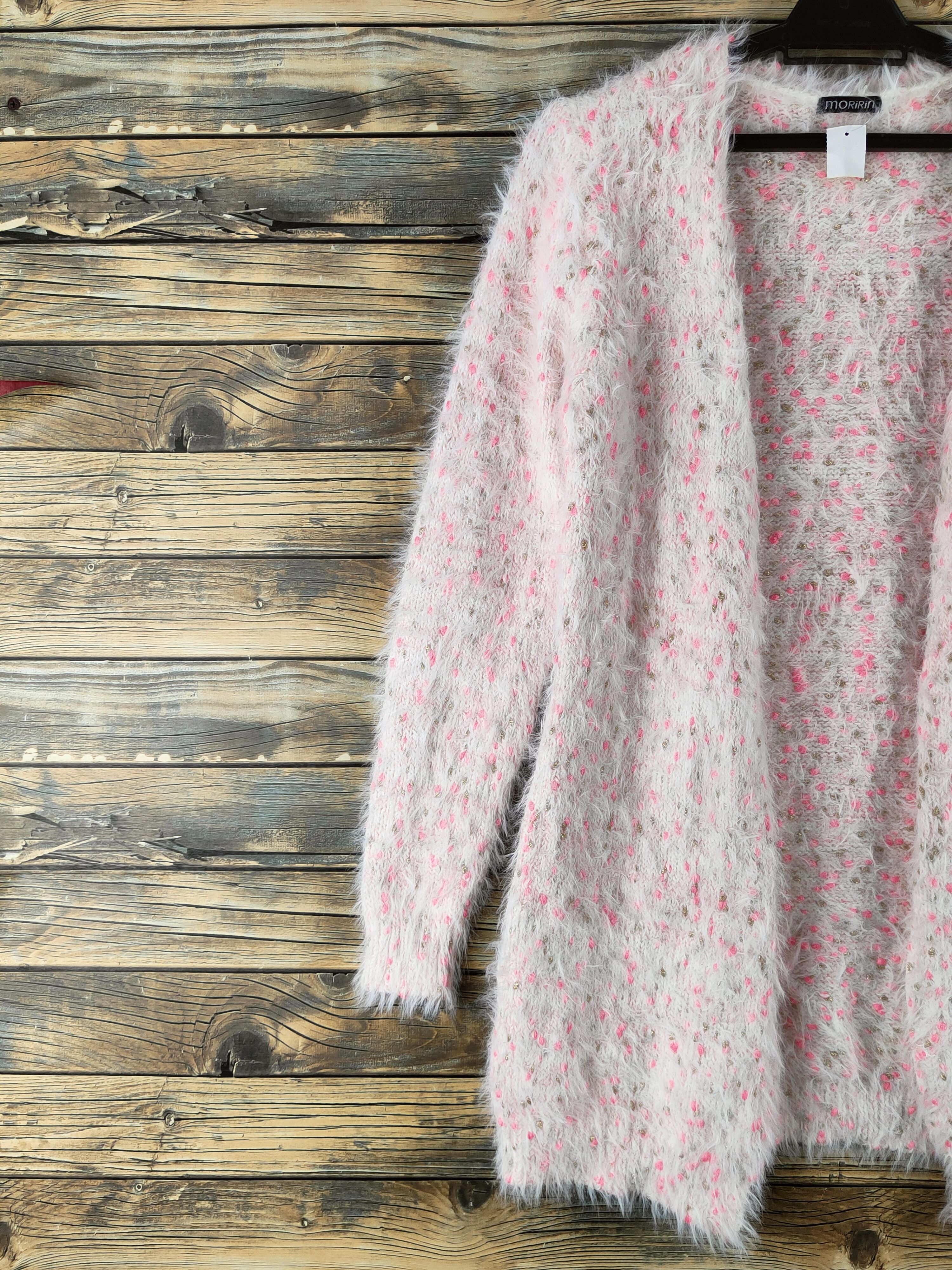 Japanese Brand DL Moririn Pink Fur Mohair Knitwear Cardigan #46-172 Size S / US 4 / IT 40 - 3 Thumbnail