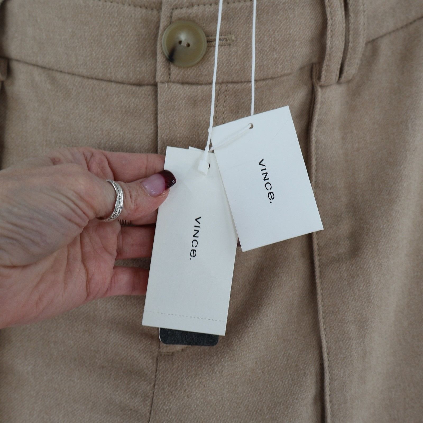 Vince Vince Wide Leg Cargo Pants Women 6 Tan Utility High Rise NWT Size 28" / US 6 / IT 42 - 12 Thumbnail