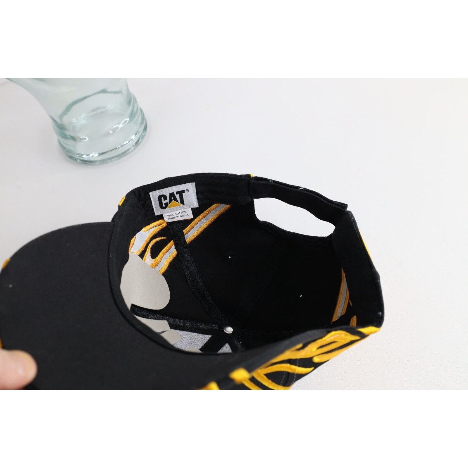 Caterpillar × Vintage Deadstock Vintage Y2K Cat Caterpillar Racing Fire Flames Hat Size ONE SIZE - 8 Thumbnail