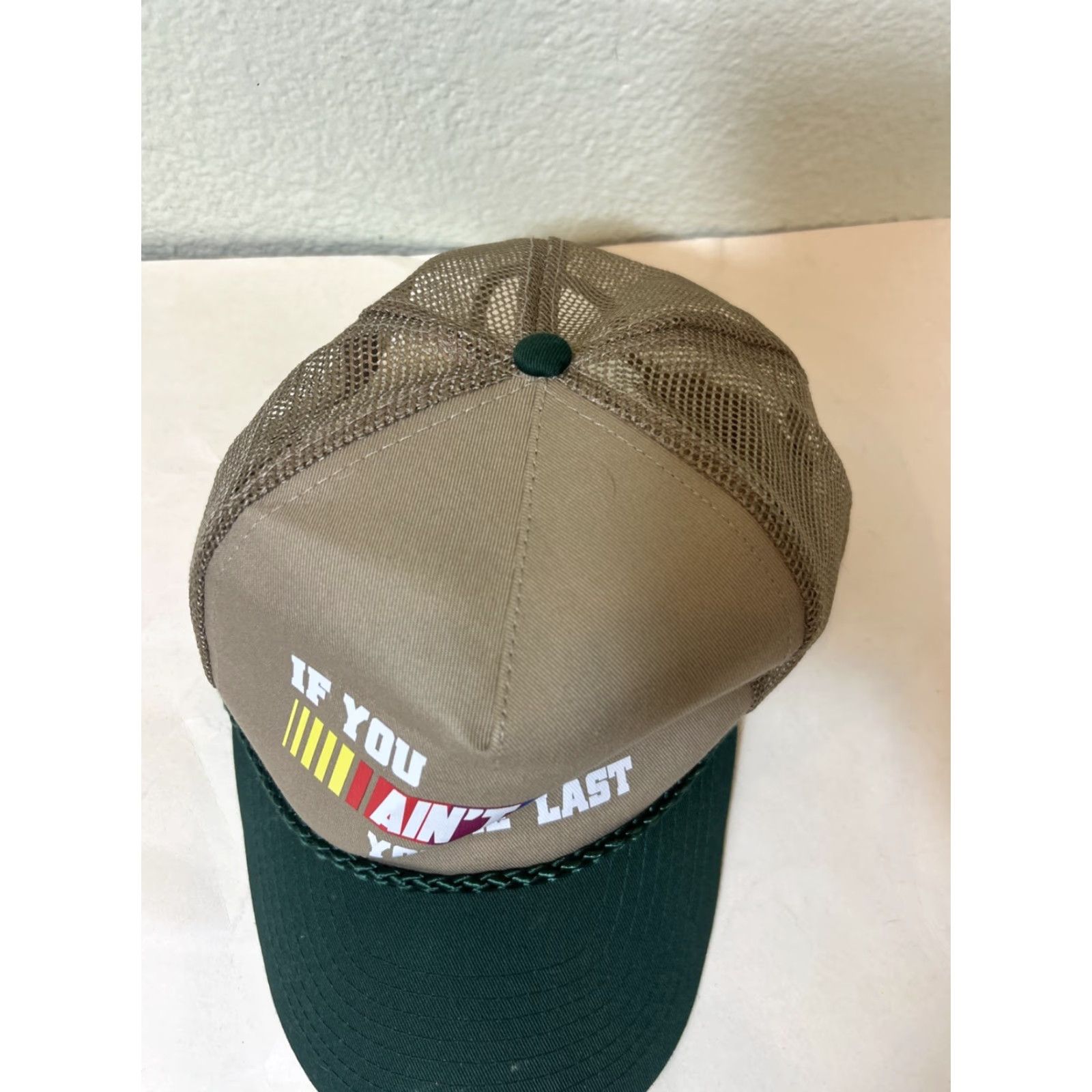 NASCAR Nissun Trucker Hat Mens Funny Nascar Racing iF YOU AIN'T FIRST YOU'RE LAST Multicolor Snapback Size ONE SIZE - 6 Thumbnail
