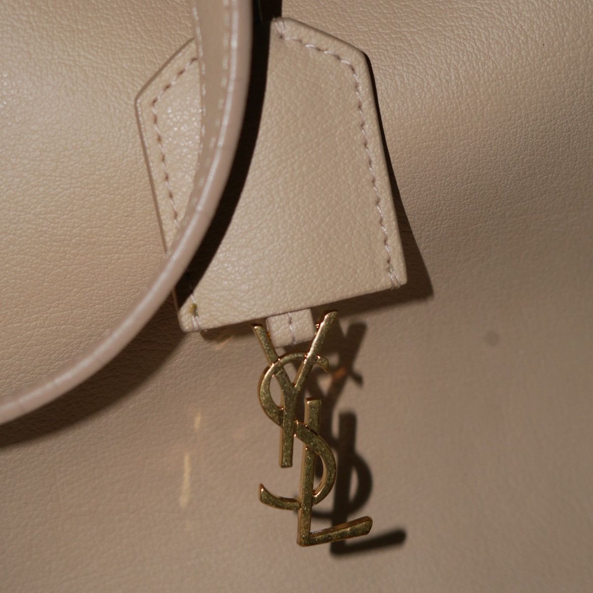 Yves Saint Laurent Shopping Saint Laurent In Leather - Dark Beige Size ONE SIZE - 4 Thumbnail