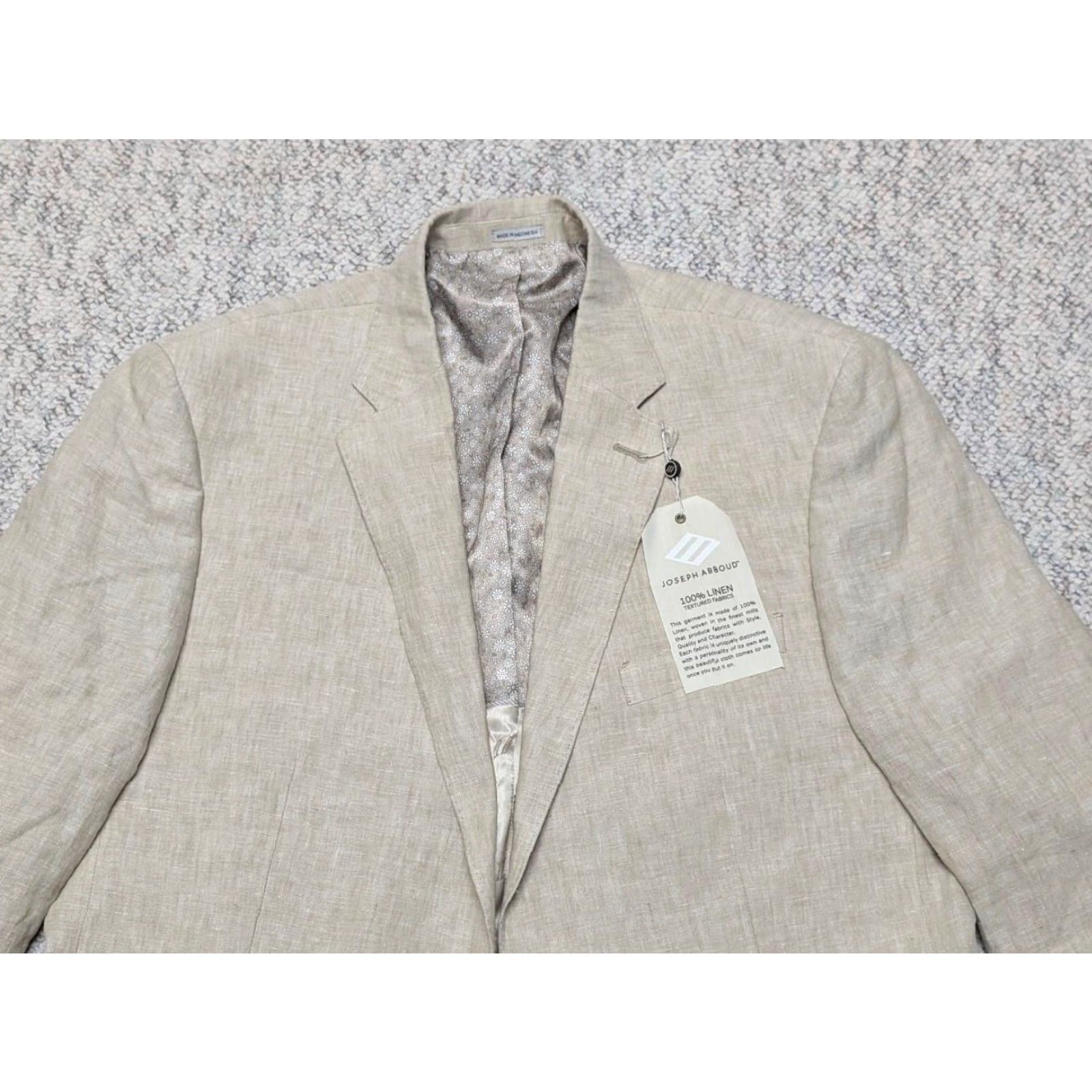 Joseph Abboud VINTAGE Joseph Abboud blazer LINEN sportscoat 44R tan brown NWT blazer Linen Slim fit Men Size 44R - 4 Thumbnail