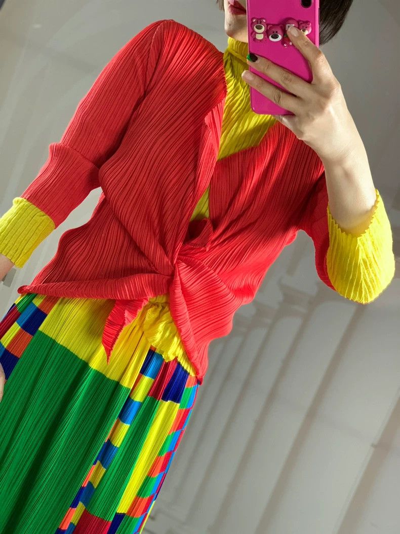 Issey Miyake issey miyake size:3 Vermilion pleated cardigan Size XXS / US 00 / IT 34 - 4 Thumbnail