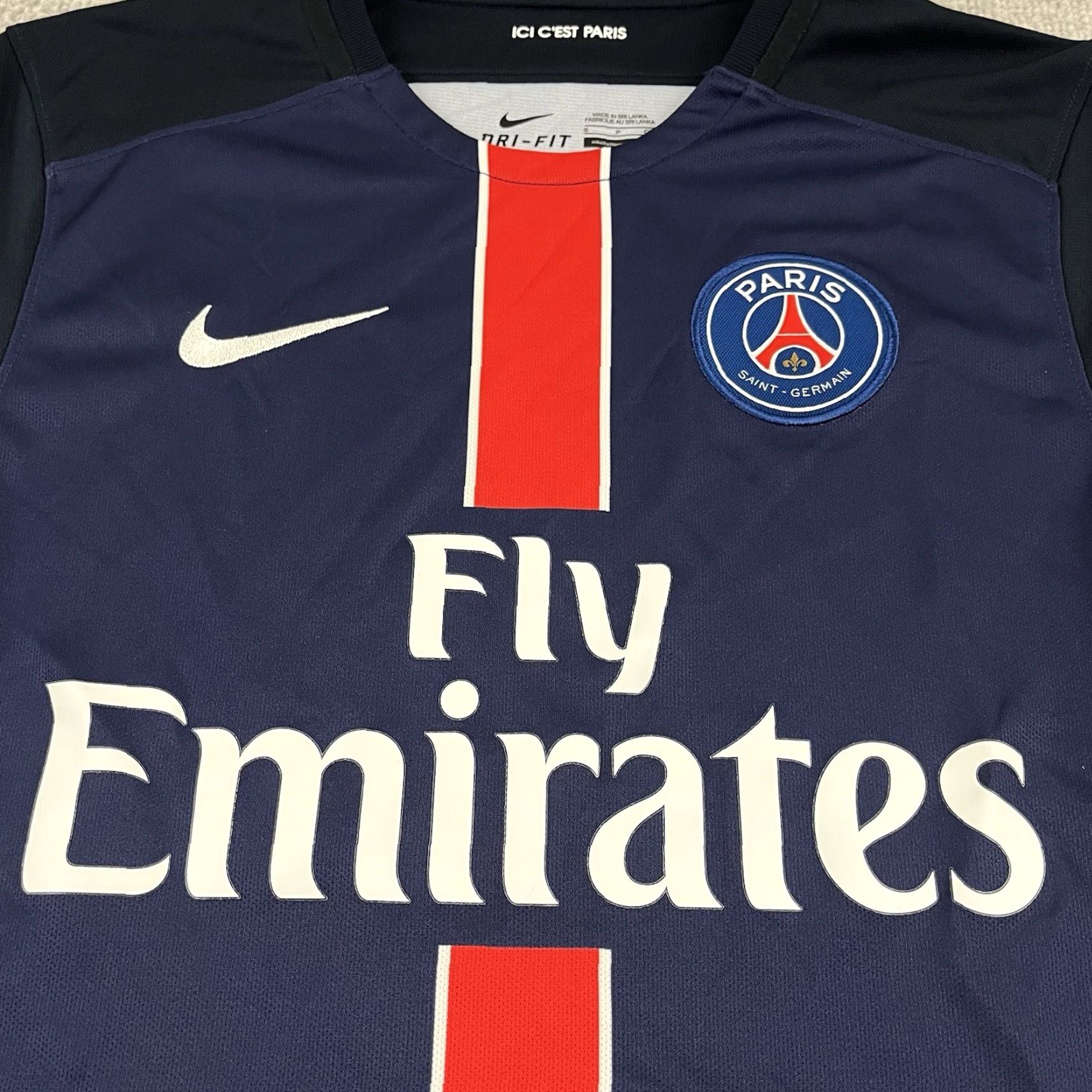Nike VINTAGE Nike Shirt Mens Small Blue PSG Paris Saint Germain 2015/16 Home Jersey Soccer Size US S / EU 44-46 / 1 - 5 Thumbnail