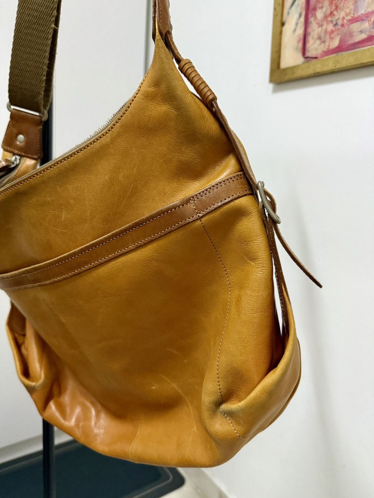 Japanese Brand Vintage Patina Fully Leather Shoulder sling bag Size ONE SIZE - 2 Thumbnail