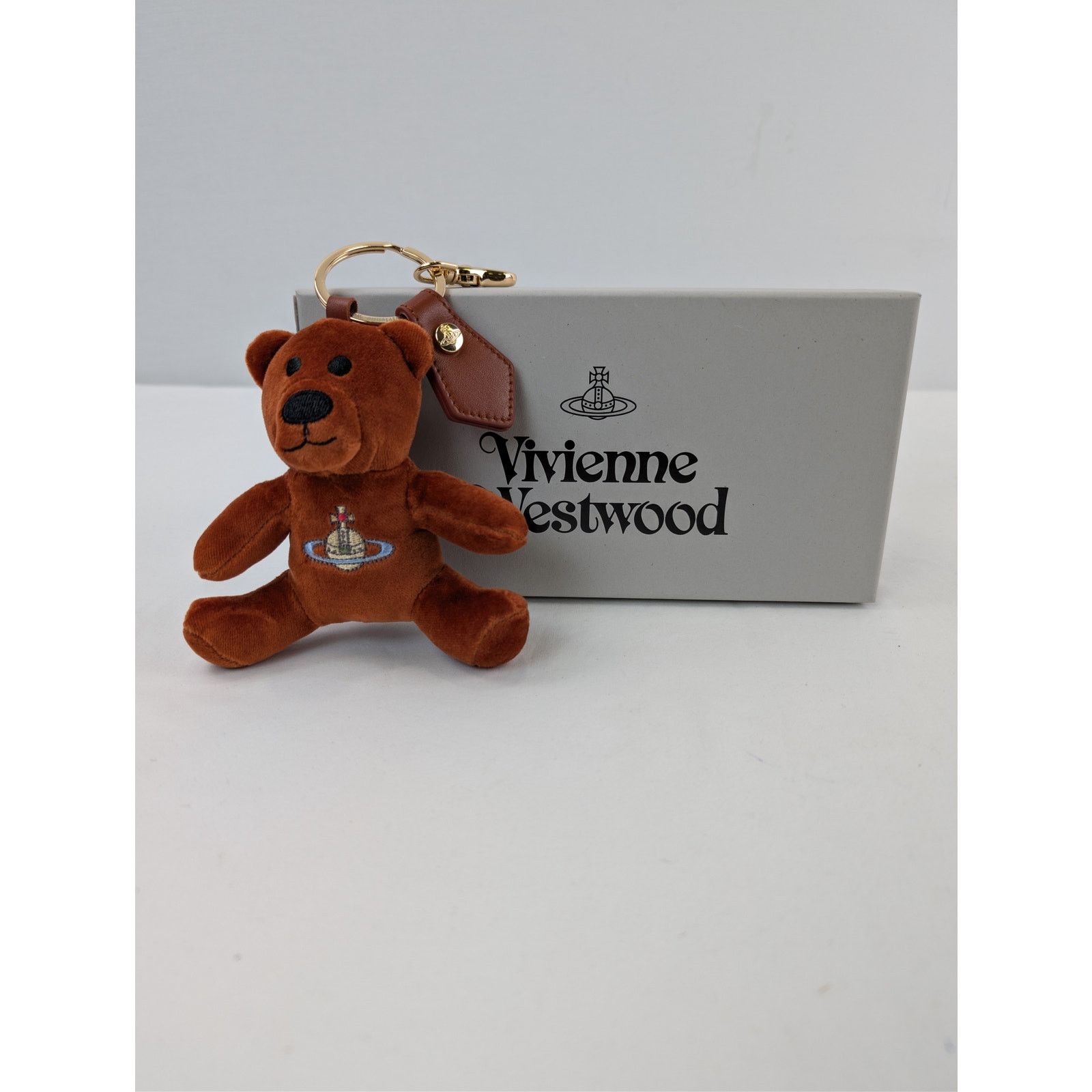 Vivienne Westwood o1rshd1 Size: OS / Teddy Bear Keyring in Burnt Orange Velvet Size ONE SIZE - 11 Thumbnail