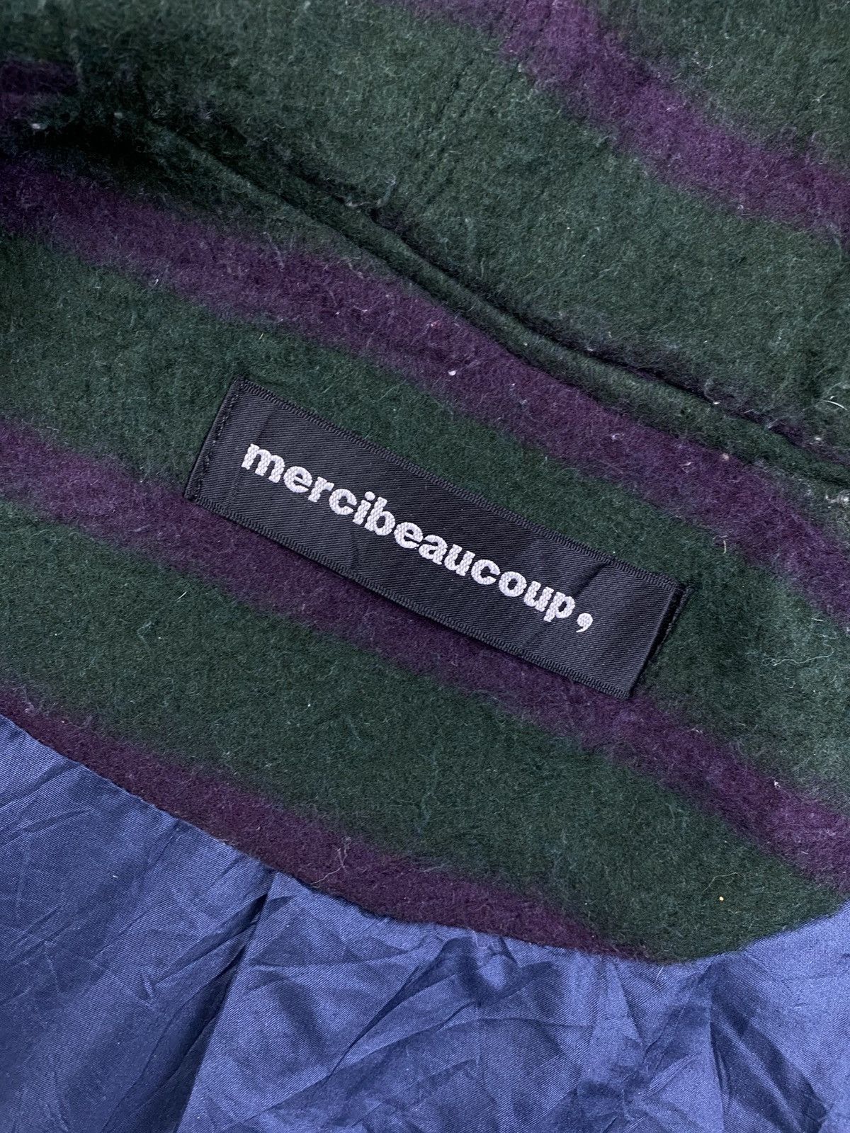 mercibeaucoup Vintage Mercibeaucoup Striped Wool Hooded Jacket Size US L / EU 52-54 / 3 - 8 Thumbnail