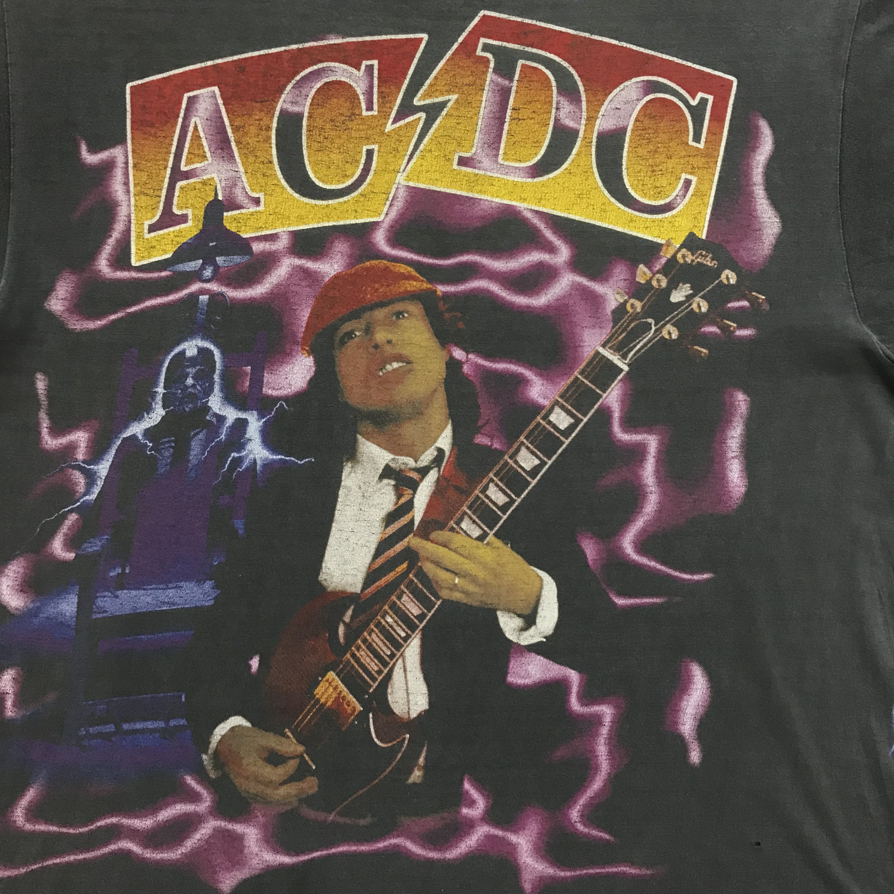 AC/DC AC/DC Angus Young Vintage T-Shirt Tee Very Rare 80s 90s Rock Size US XL / EU 56 / 4 - 5 Thumbnail