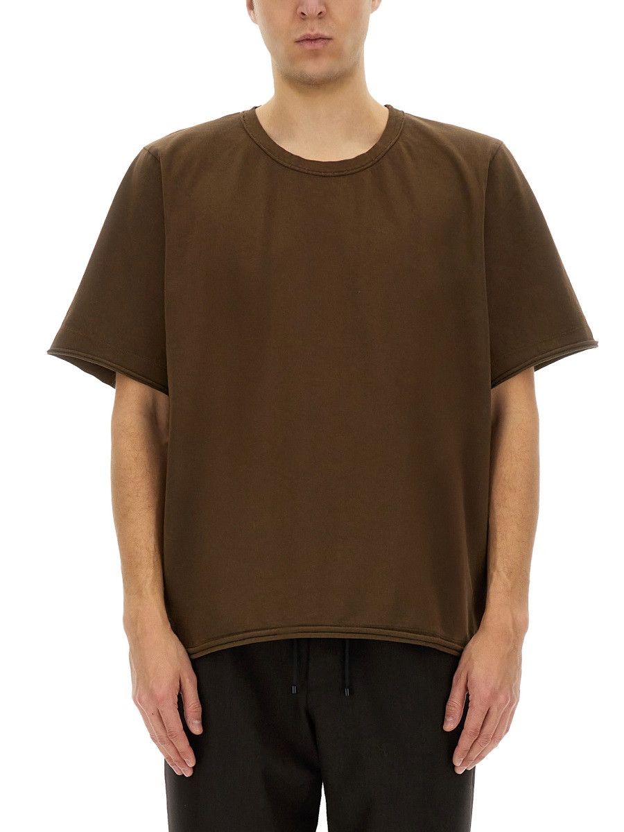 Uma Wang UMA WANG COTTON T-SHIRT - BROWN Size US S / EU 44-46 / 1 - 1 Thumbnail