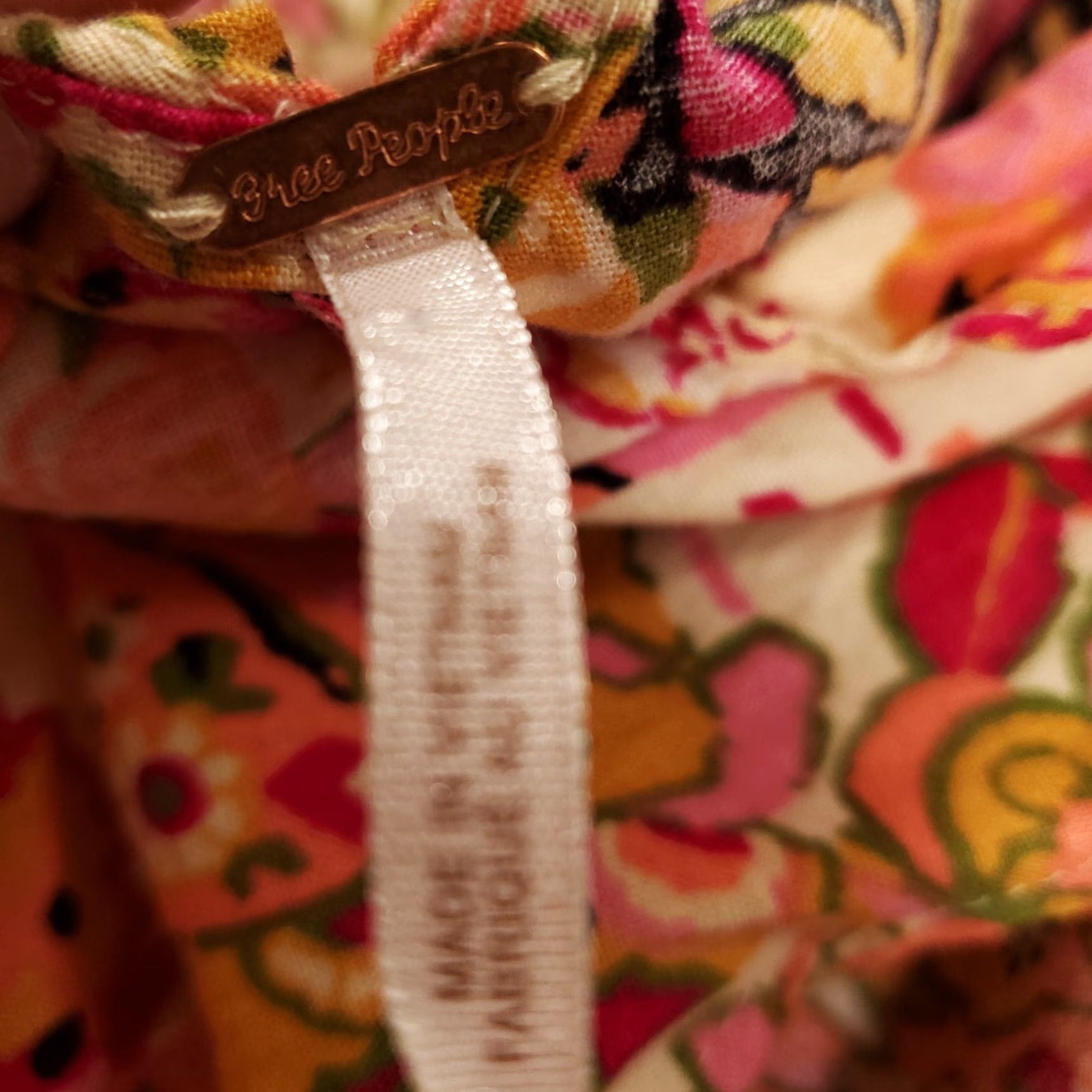 Free People Free People Blouse Tunic Womens Small S Linen Multicolor Boho Ruffle Open Back Round Neck Sleeveless Vest/Shirt Style Casual Travel Business Mens? Size S / US 4 / IT 40 - 6 Thumbnail