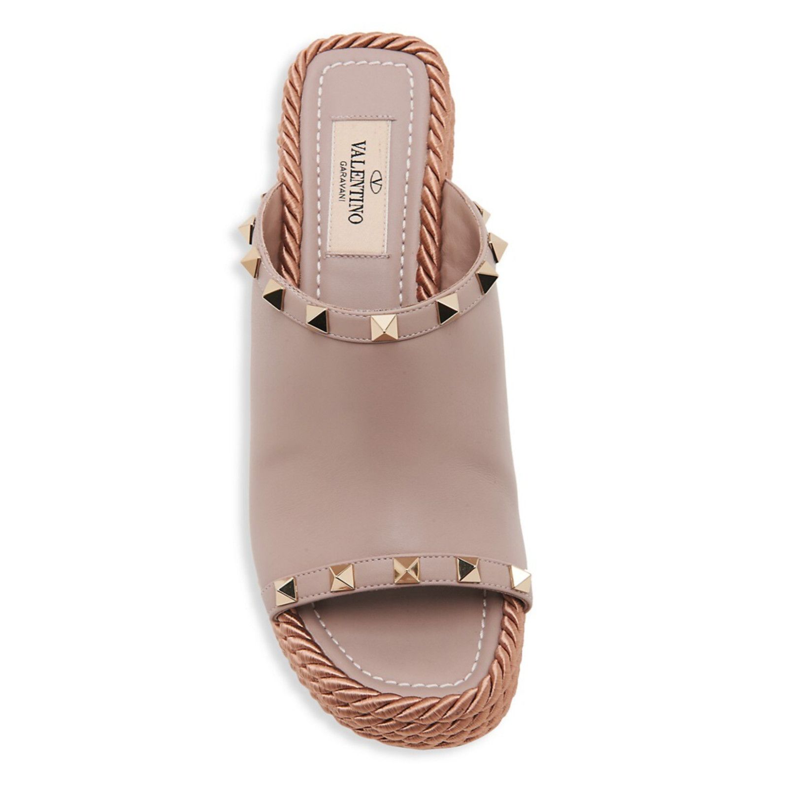 Valentino Valentino Rockstud Torchon Poudre Nude Backless Platform Size US 11 / IT 41 - 6 Thumbnail