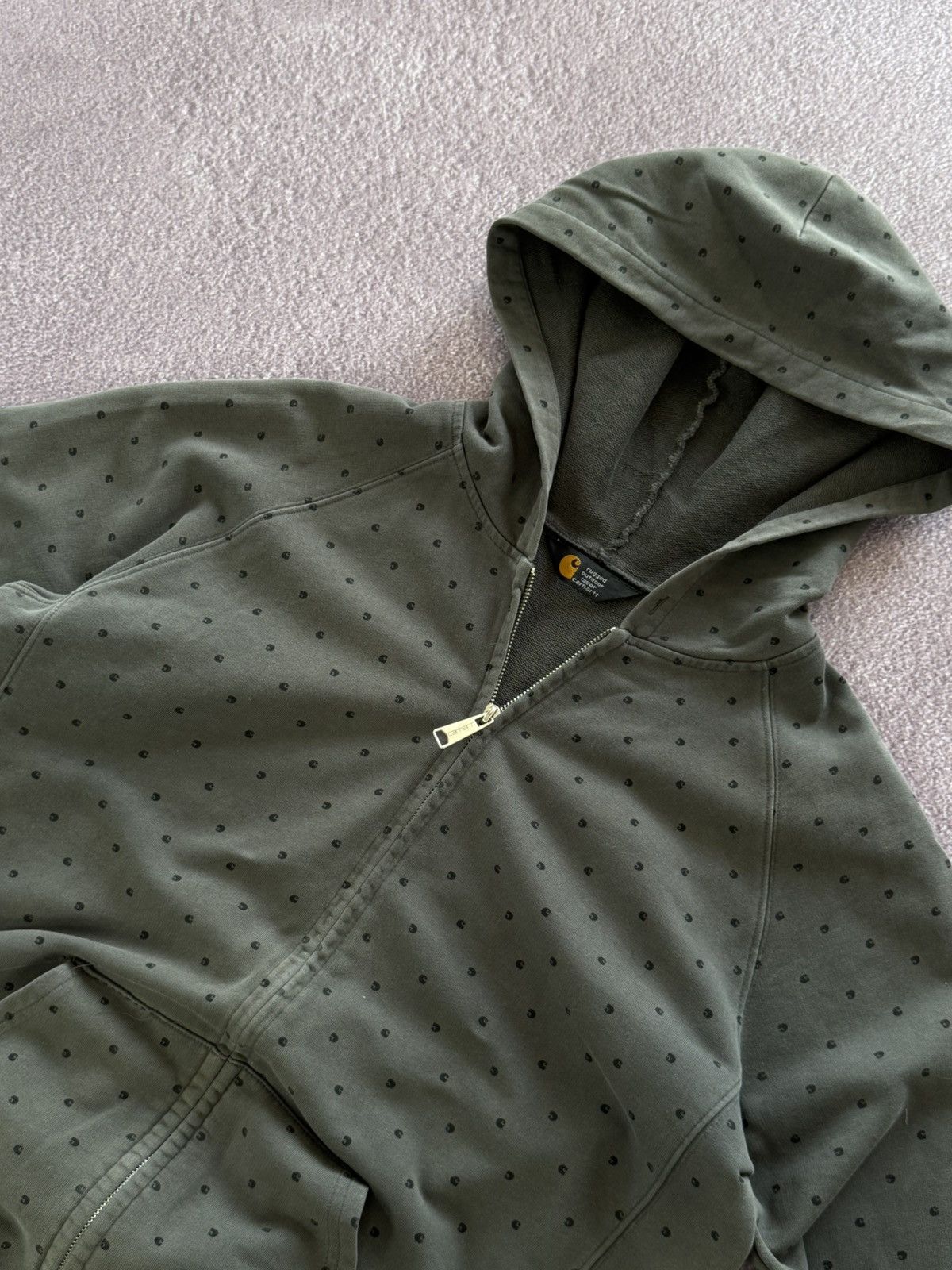Carhartt Vintage Carhartt Stonewashed Monogram Zip Up Hoodie 90s Size US XL / EU 56 / 4 - 6 Thumbnail