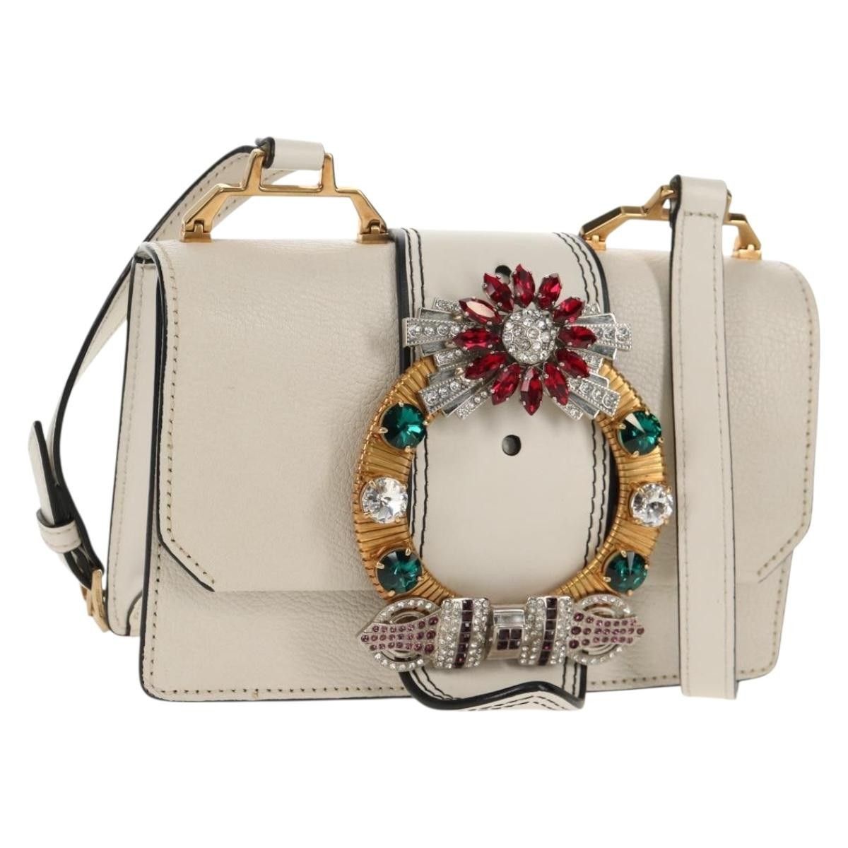 Miu Miu Miu Miu Madras Crystal Buckle Leather Size ONE SIZE - 1 Thumbnail