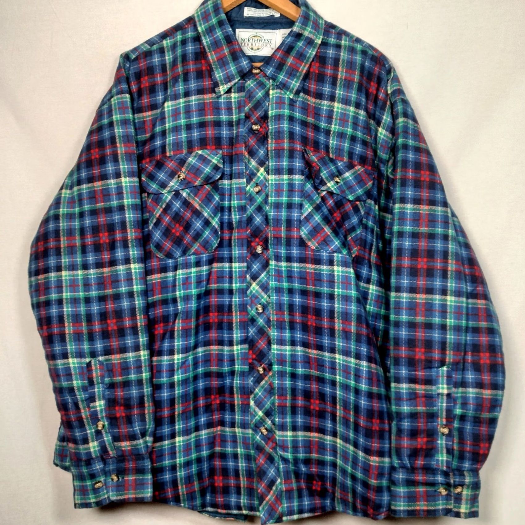 Vintage VINTAGE Northwest Territory Flannel Shirt Jacket Men 2X Quilted Blue Plaid Work Shirt Jacket Quilted Insulated Pockets Button-Up Size US XXL / EU 58 / 5 - 2 Thumbnail