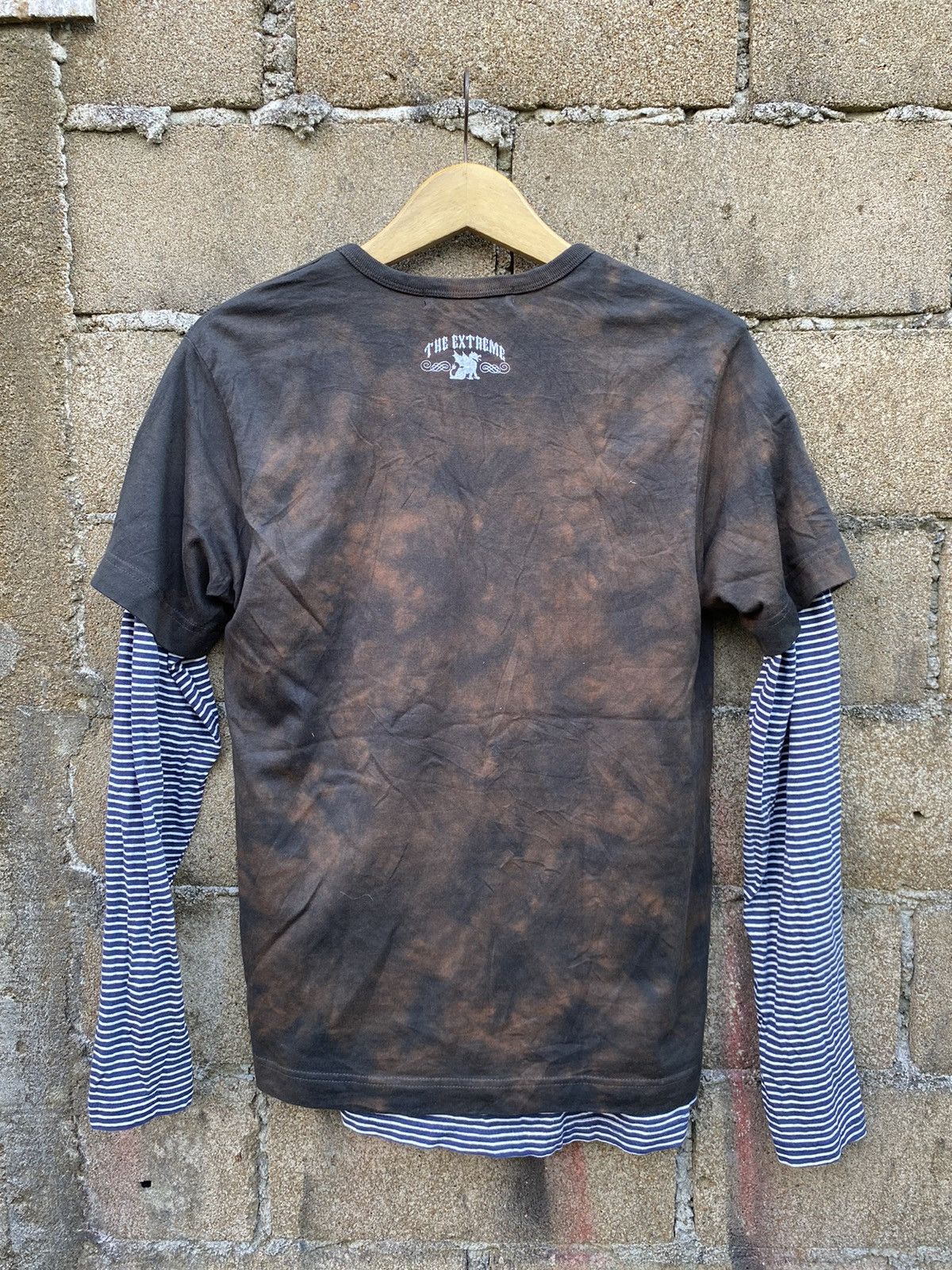 If Six Was Nine × Japanese Brand × Le Grande Bleu (L.G.B.) 2in1 Slash Number Bleached striped longsleeve tshirt Size US M / EU 48-50 / 2 - 2 Thumbnail