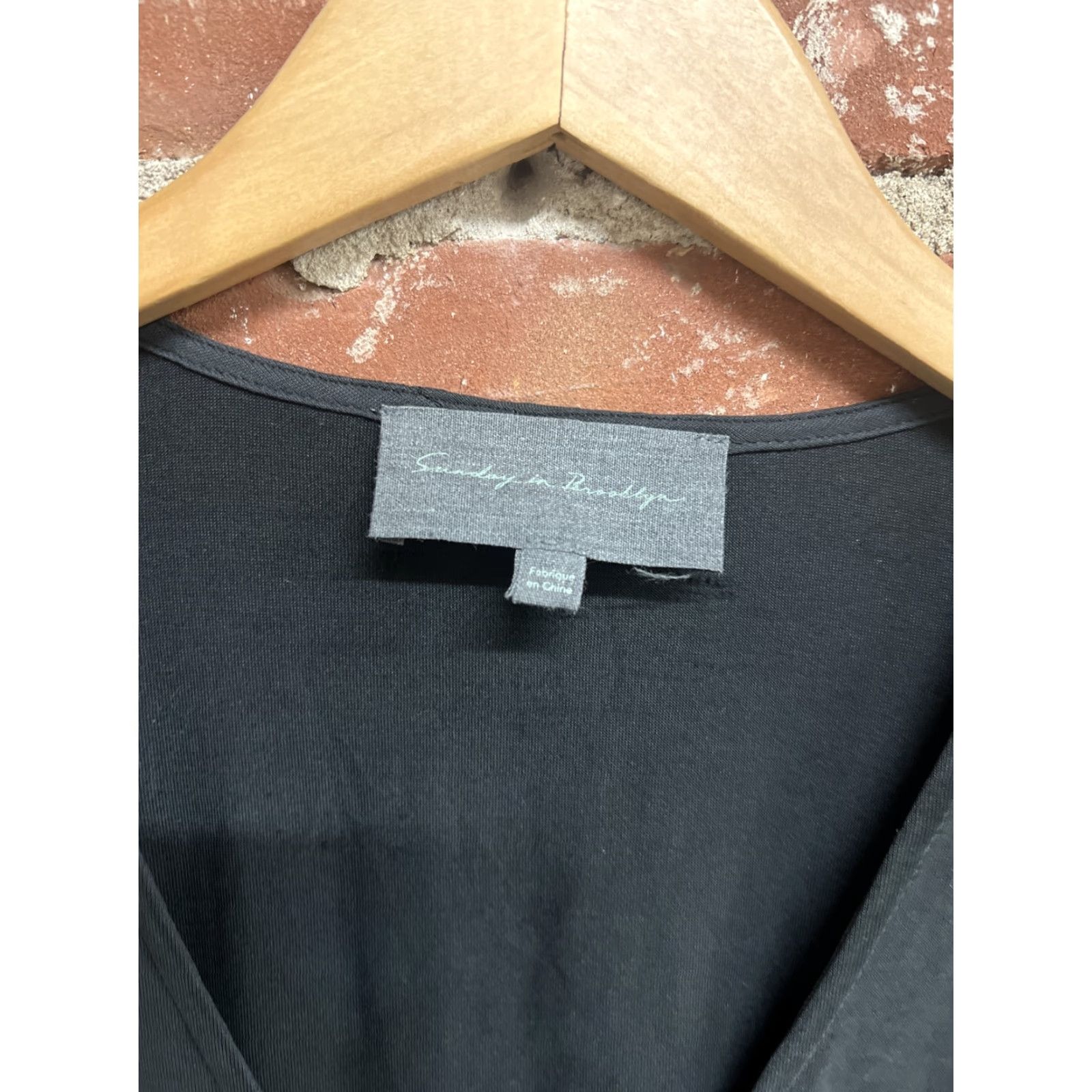 Anthropologie Anthropologie Blouse Womens M Black 3/4 Sleeve Off Shoulder Pullover Embroidered Polyester Rayon Modern Relaxed 22x24 Sunday in Brooklyn Size M / US 6-8 / IT 42-44 - 2 Thumbnail