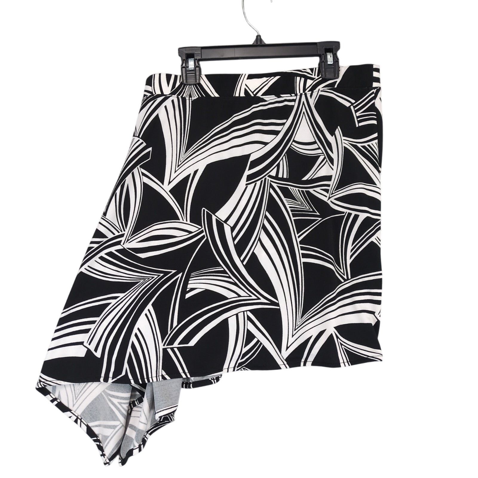 Banana Republic Banana Republic Black & White Art Deco Asymmetrical Skirt Size 29" - 2 Thumbnail