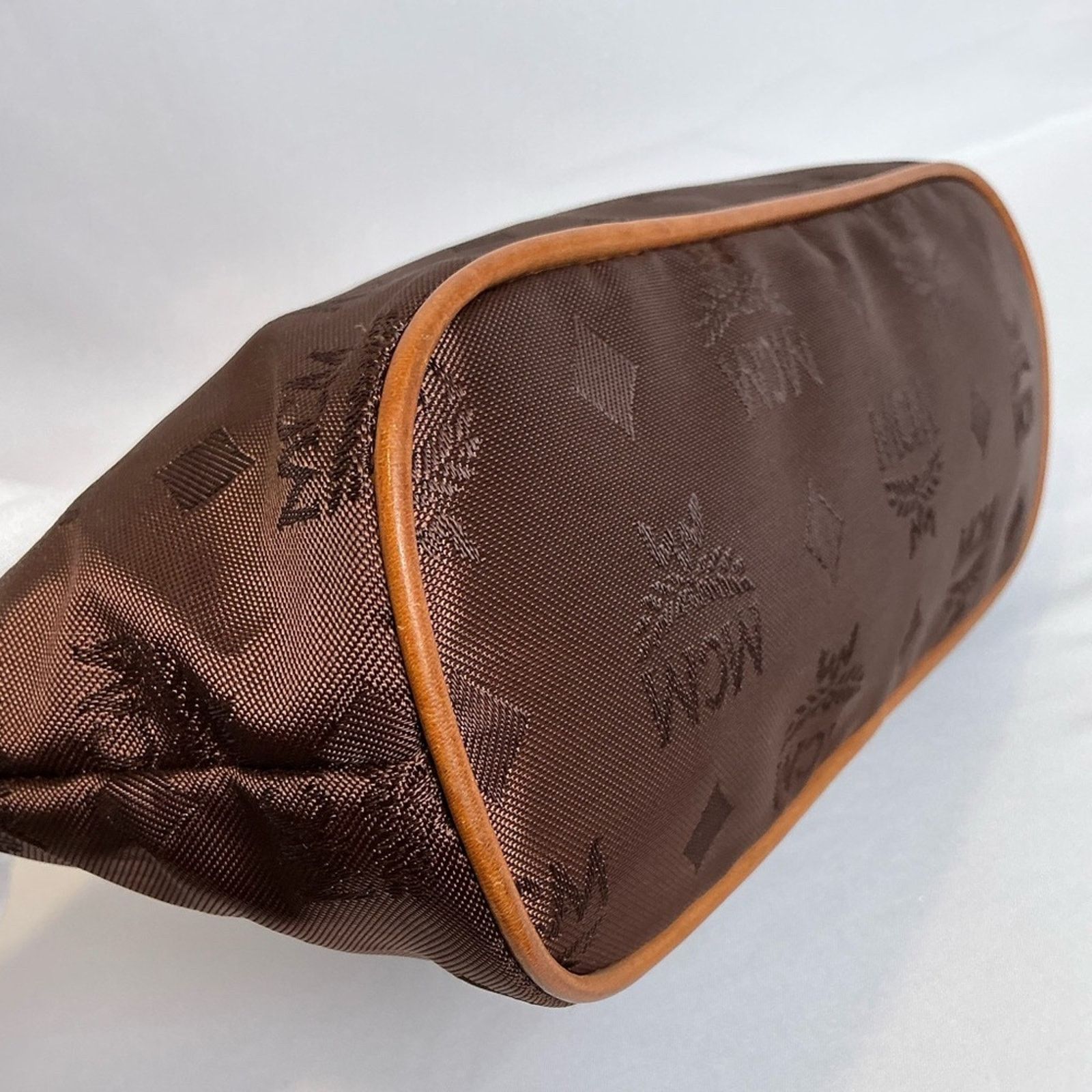 MCM MCM Chestnut Brown Visetos Monogram Nylon Tote Bag Gold Trim Size ONE SIZE - 16 Thumbnail