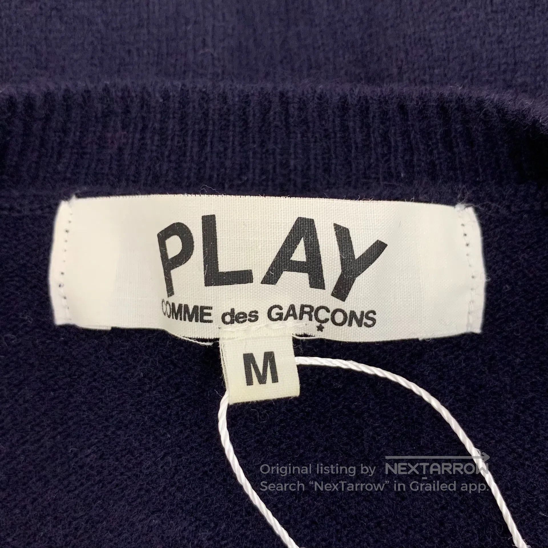 Comme des Garcons Comme Des Garcons Dark Blue Heart Embroidered Wool Round N Size M / US 6-8 / IT 42-44 - 5 Thumbnail