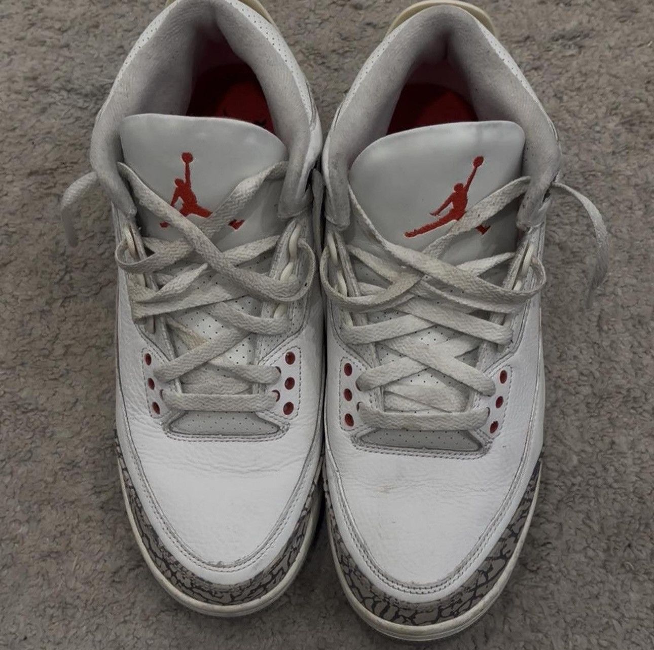 Jordan Brand White, grey, and cream Jordan 3 trainers Size US 10 / EU 43 - 1 Preview
