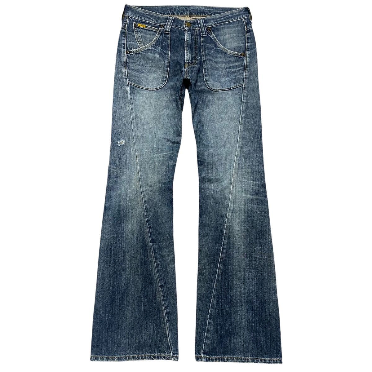 Japanese Brand Vintage Lee Riders Spiral Cut Denim Flare Jeans Size US 32 / EU 48 - 2 Thumbnail