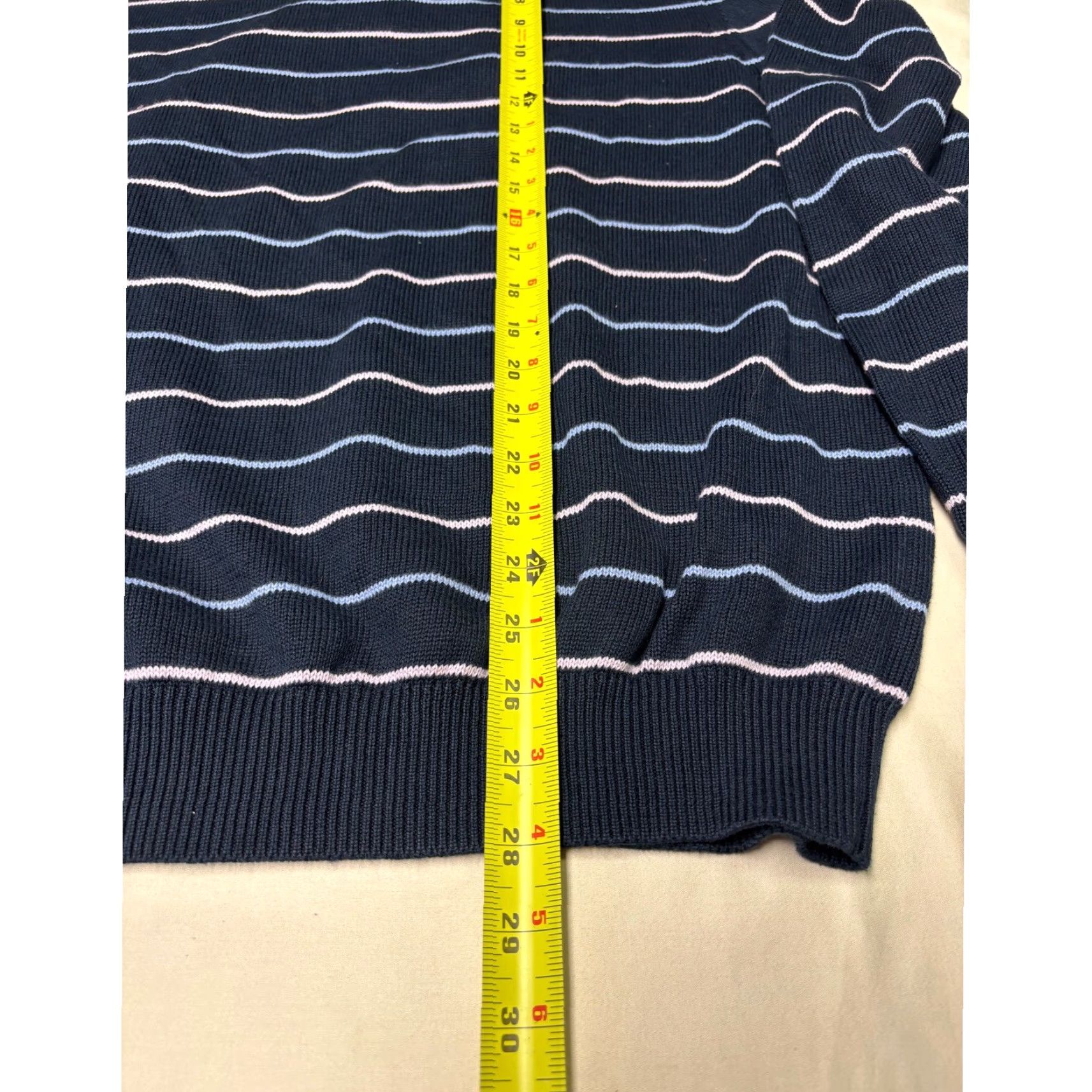 Brooks Brothers Brooks Brothers 346 Mens XL Supima Cotton Striped Button Sweater Navy Size US XL / EU 56 / 4 - 5 Thumbnail