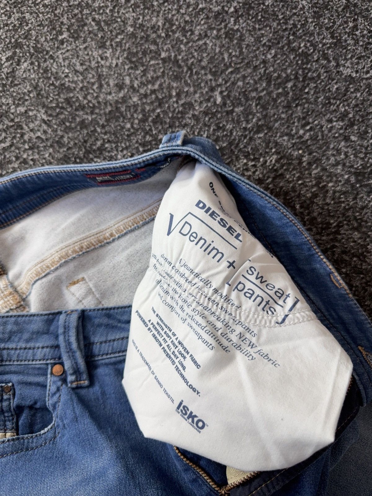 Diesel 00s Y2K Diesel Distressed Jeans Slim Stretch Denim Blue Size US 32 / EU 48 - 11 Thumbnail