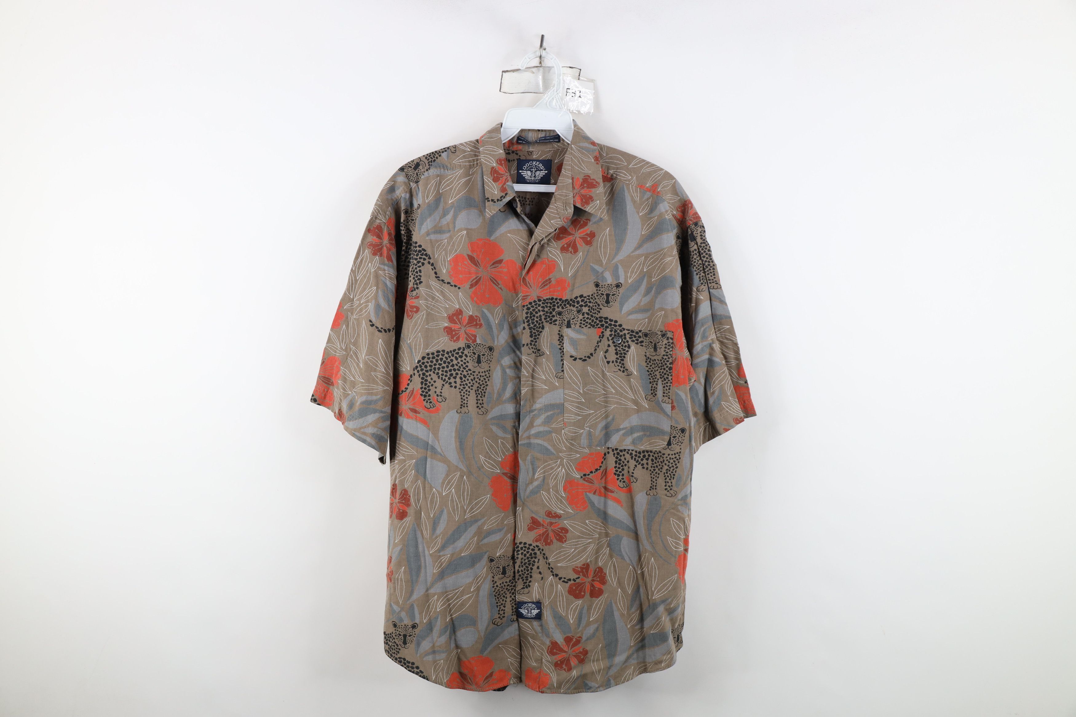 Vintage Vintage 90s Streetwear Flower Leopard Hawaiian Button Shirt Size US S / EU 44-46 / 1 - 1 Thumbnail