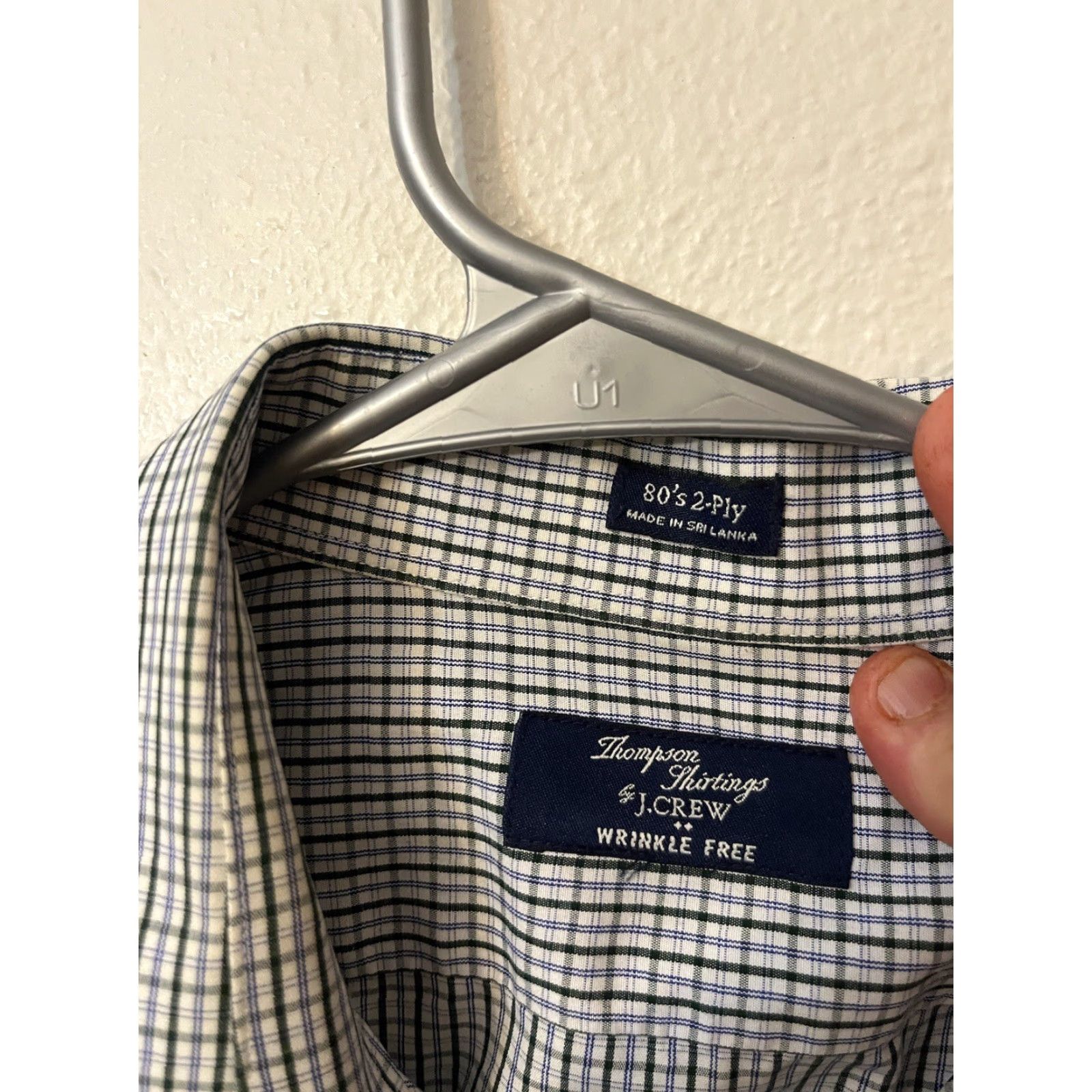 J.Crew J.CREW Men's Thompson Shirtings Long Sleeve Shirt Medium Gingham Plaid Button Front Collared Spread Midi? Size US M / EU 48-50 / 2 - 2 Thumbnail