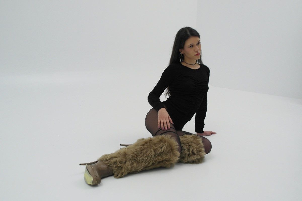Avant-garde High Faux fur heels