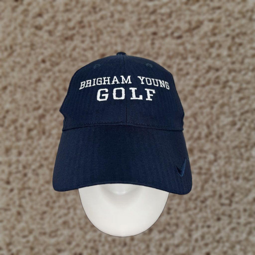 Nike Nike Golf Hat Cap Fitted Mens One Size Blue Swoosh Brigham Young Golf 100% Polyester Size ONE SIZE - 1 Thumbnail