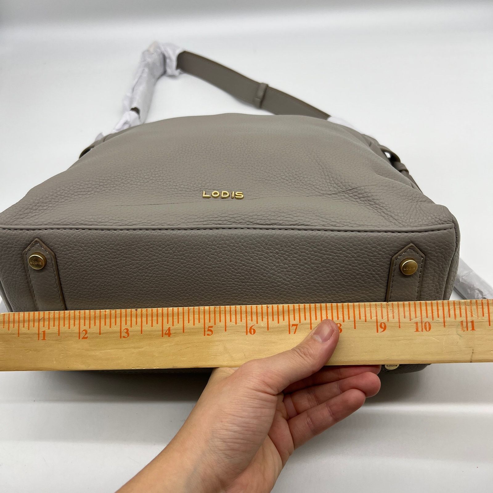 Other LODIS Womens Purse Texas Leather Grayson Shoulder Ash Gray Size ONE SIZE - 13 Thumbnail