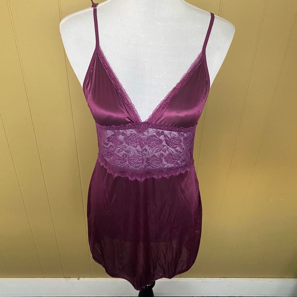Other Women S adjustable spaghetti strap satin & lace lingerie nig Size ONE SIZE - 1 Thumbnail