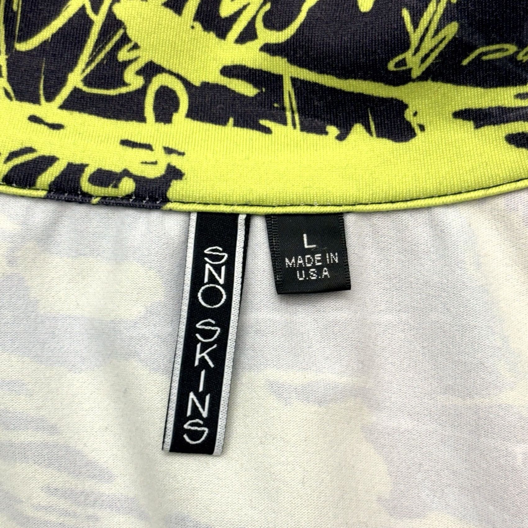 Vintage SNO SKINS Pullover 1/4 Zip Top Graffiti Print Yellow Black Red Women's Size L Shirt Adult Womens Size L / US 10 / IT 46 - 3 Thumbnail