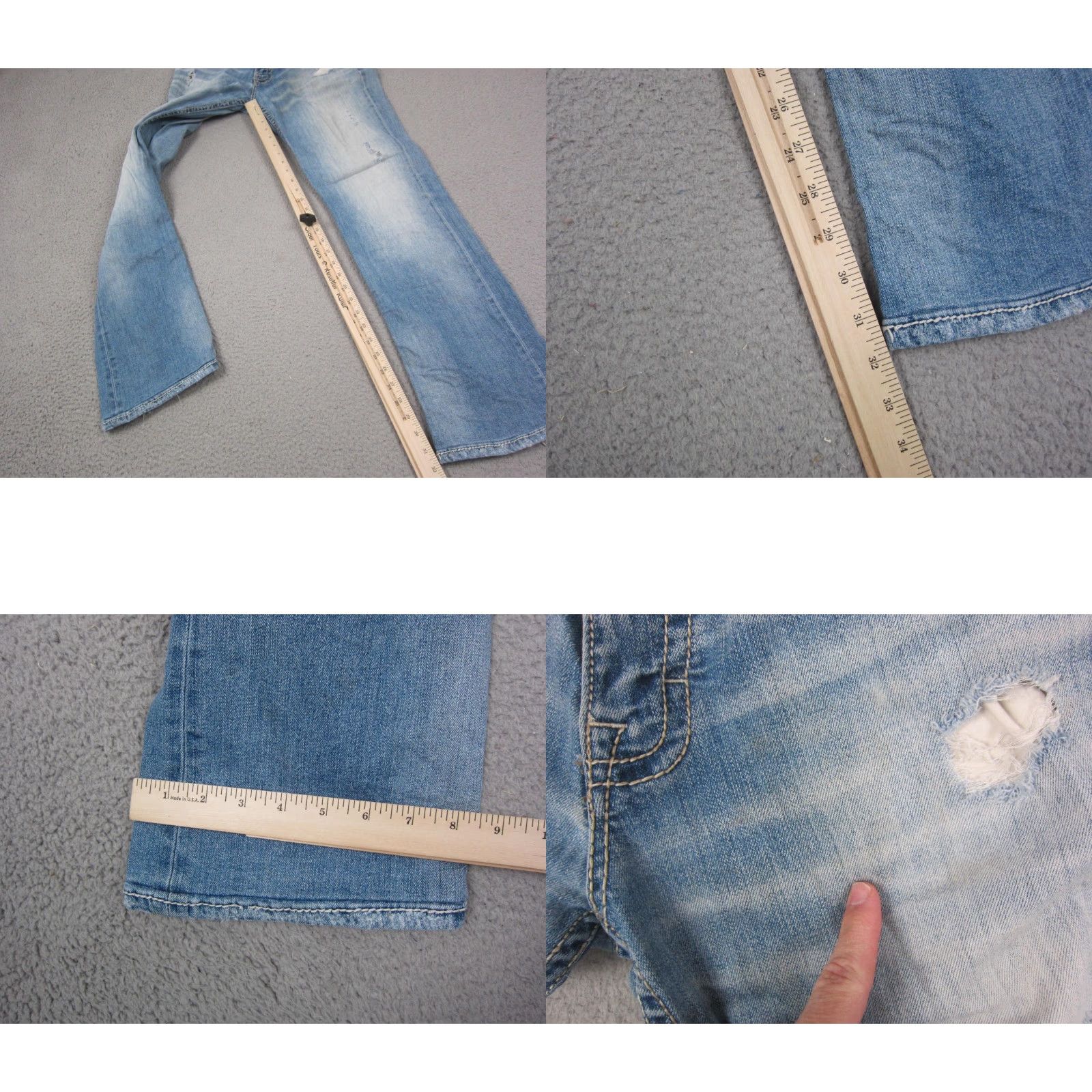 Vintage Buckle BKE Jeans Mens 31 x 34 Blue Denim Jake Straight Distress Stitch Pocket 5-Pocket Design Regular Rise Mid Vintage: No Mens Jeans Size US 31 - 8 Thumbnail