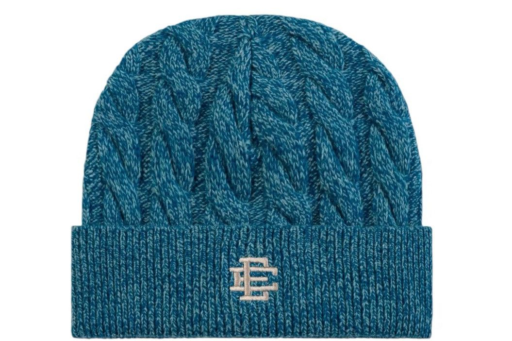 Eric Emanuel Eric Emanuel blue winter beanie cable knit hat Size ONE SIZE - 1 Thumbnail