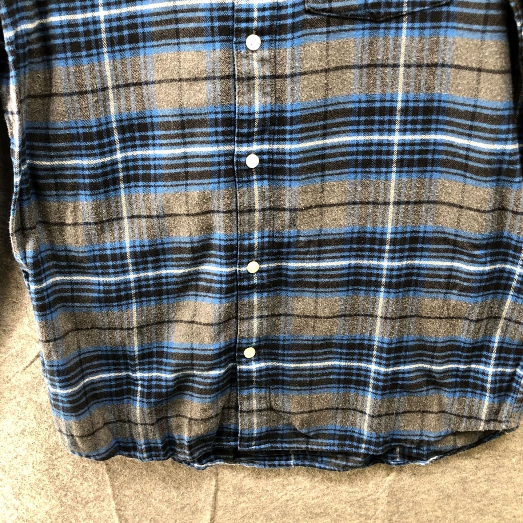 Gap VINTAGE Gap Organic Cotton Flannel Shirt Mens M Blue Gray Plaid Long Sleeve Size US M / EU 48-50 / 2 - 4 Thumbnail