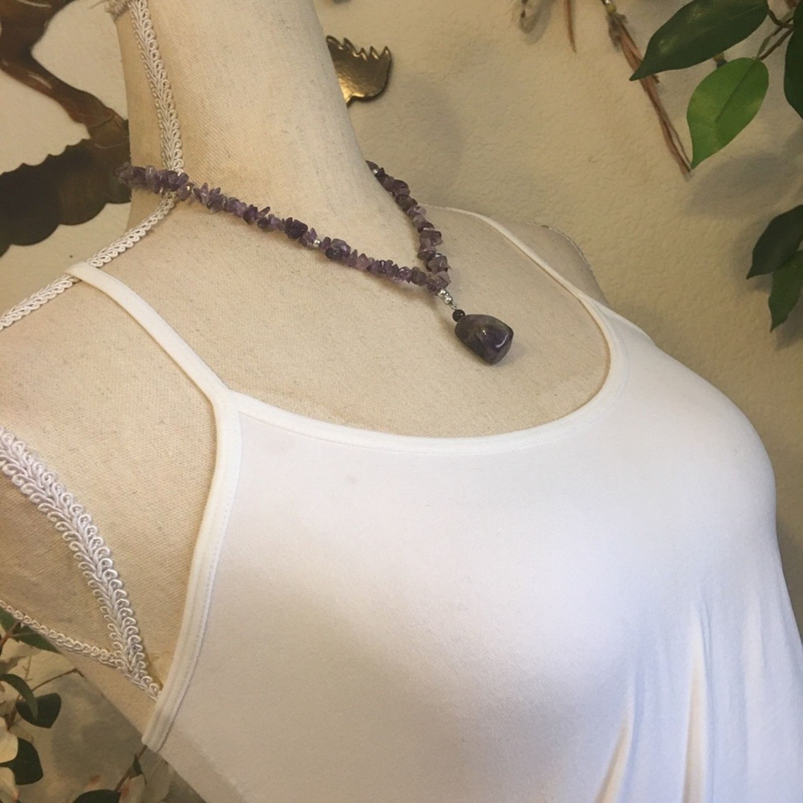 Vintage Vintage genuine amethyst slab gem necklace Size ONE SIZE - 2 Thumbnail