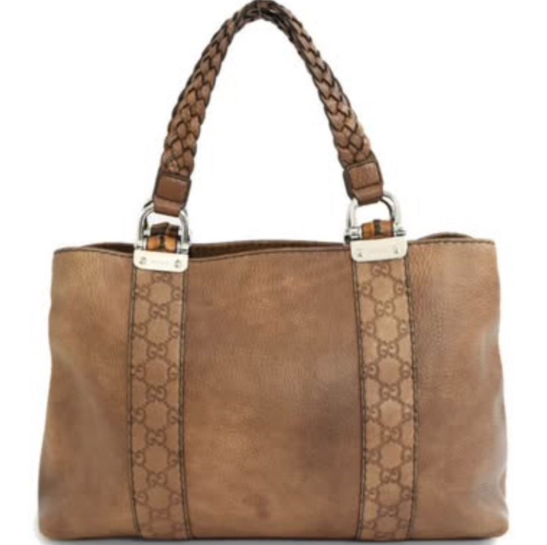 Gucci Gucci Brown Guccissma Bamboo Tote Bag Size ONE SIZE - 3 Thumbnail