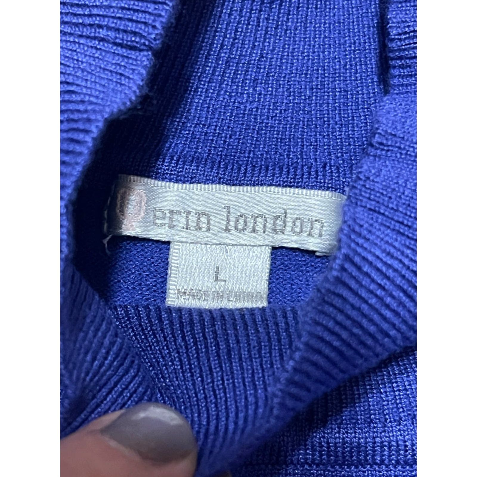 Vintage Erin London Sweater Women’s Large Blue Pullover Mock Neck Casual Knit Pullover London Style Womens Size L Regular Size L / US 10 / IT 46 - 6 Thumbnail