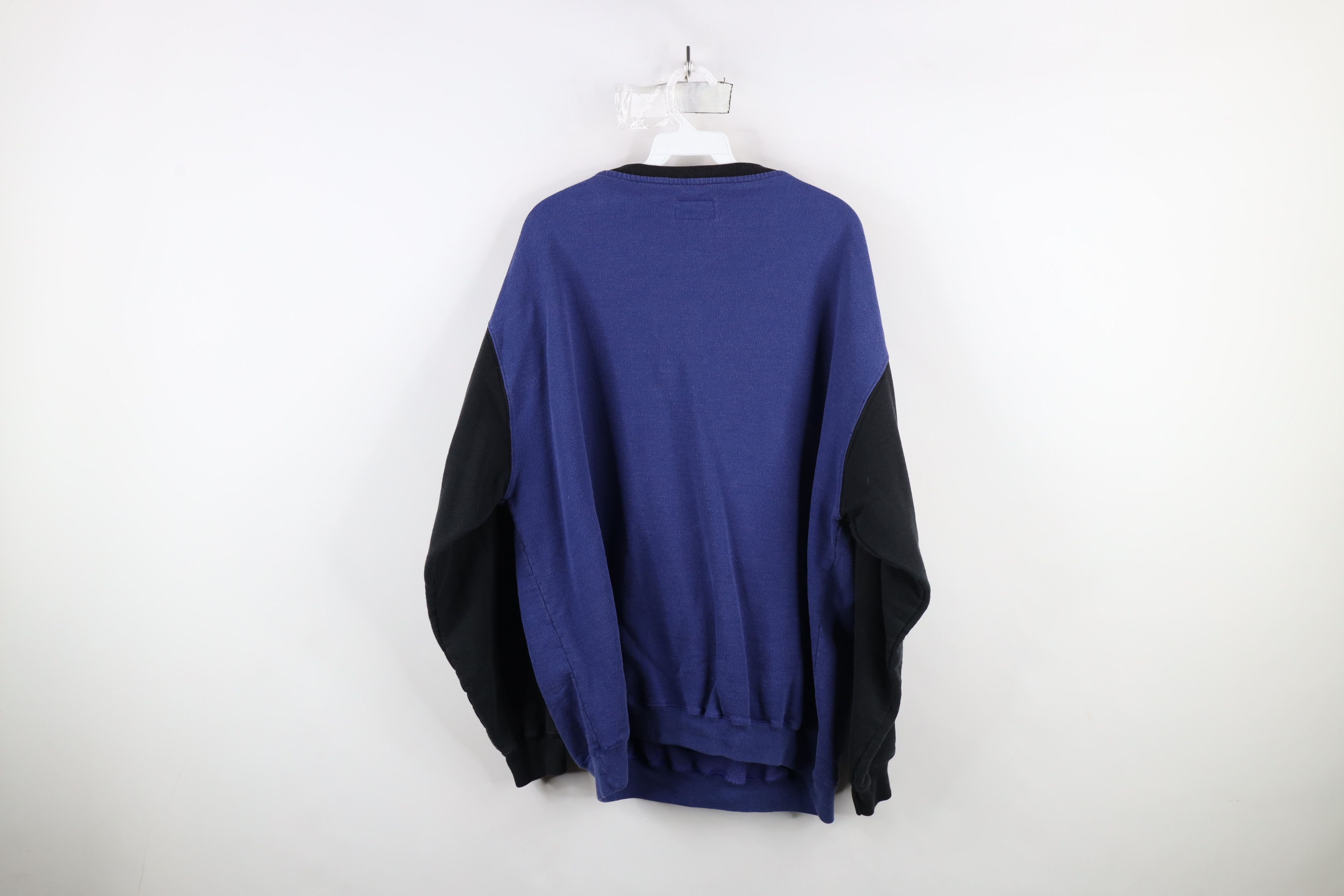 Vintage Vintage 90s Streetwear Block Pullover Henley Sweatshirt Size US XL / EU 56 / 4 - 9 Thumbnail