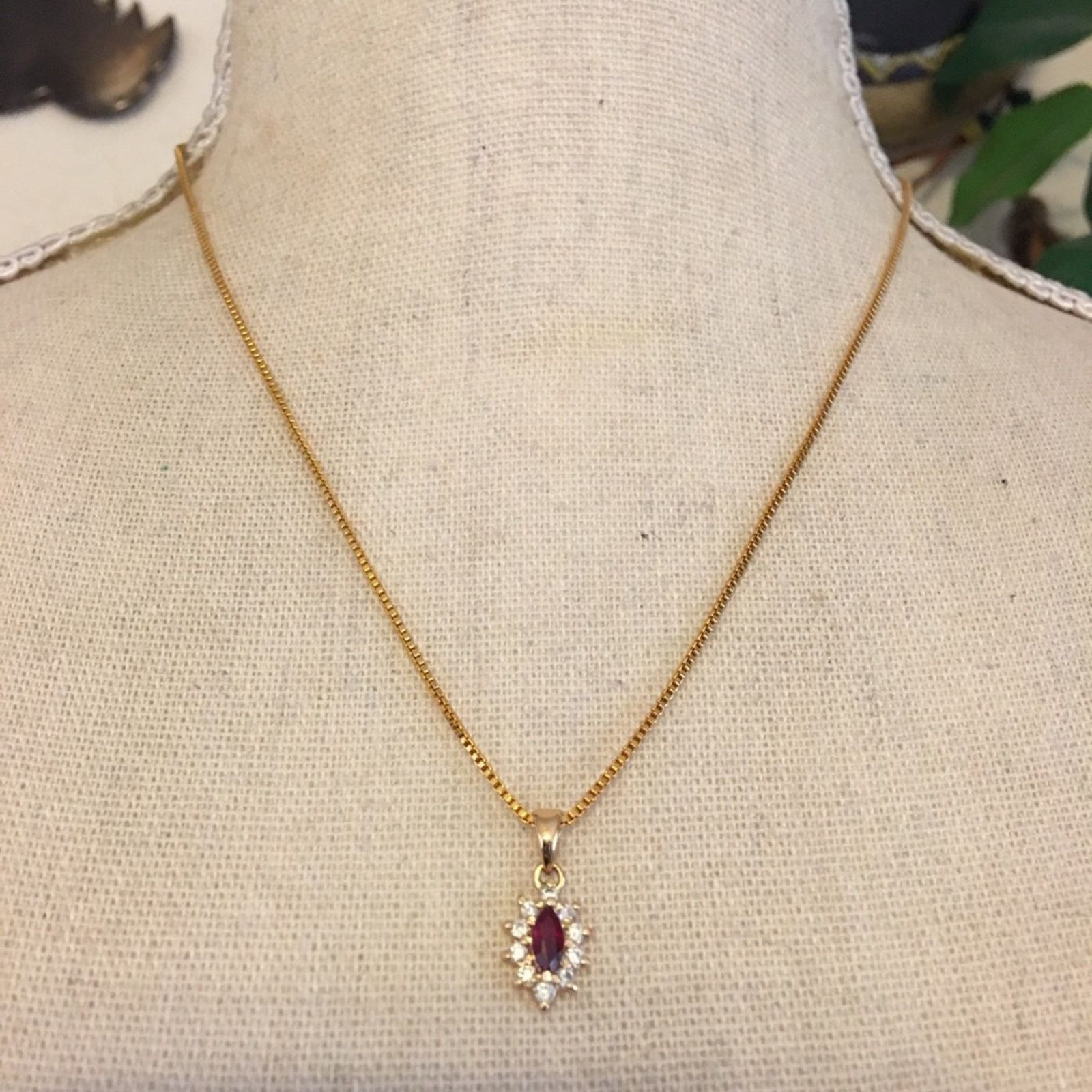 Vintage Vintage gold vermeil ruby and diamond pendant Size ONE SIZE - 3 Thumbnail