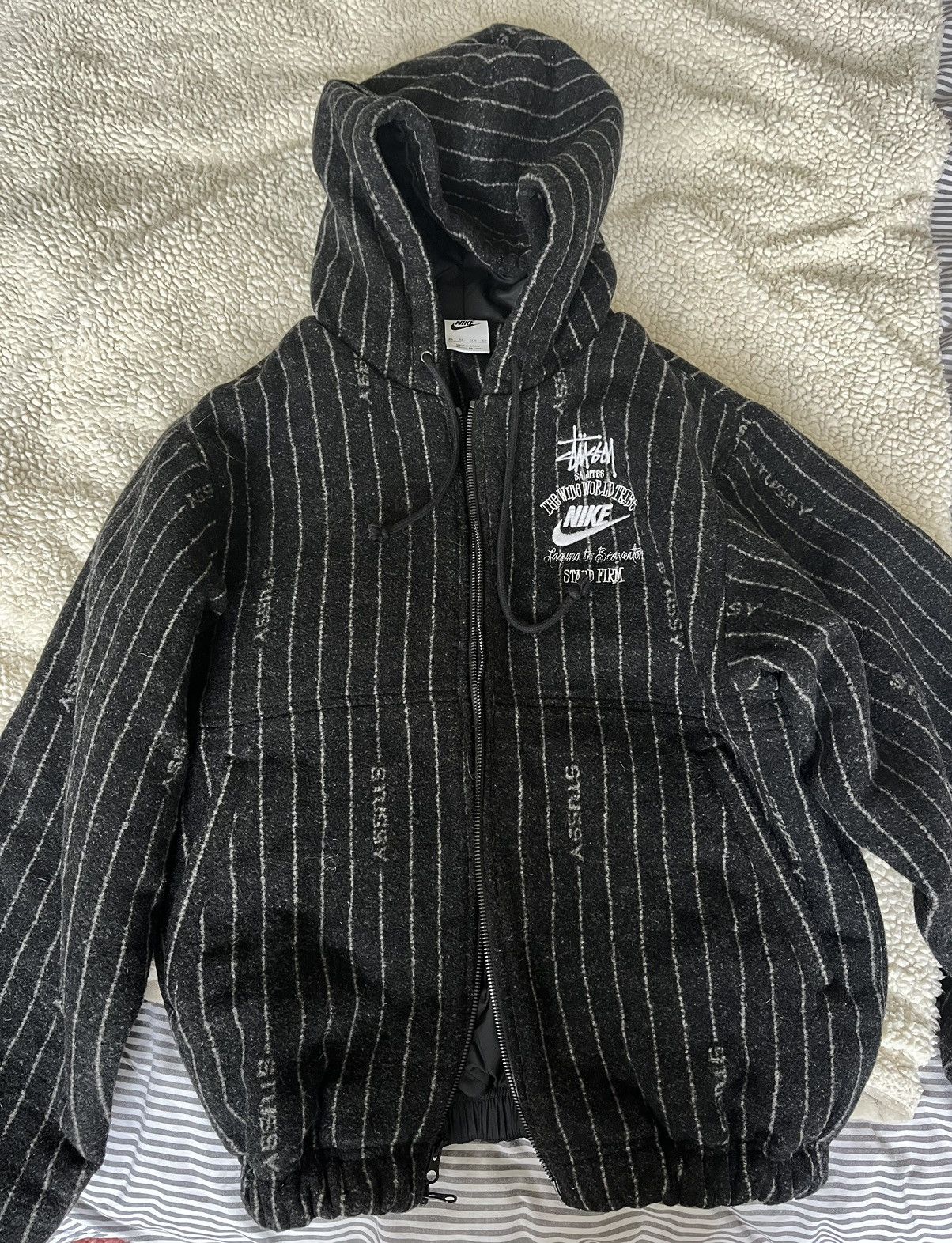 Nike × Stussy Nike x stussy striped wool jacket | Grailed Nike × Stussy Nike x stussy striped wool jacket | Grailed