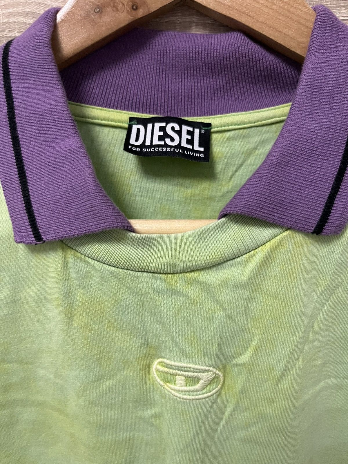 Diesel diesel soccer jersey polo tee shirt in green and purple Size US S / EU 44-46 / 1 - 2 Thumbnail